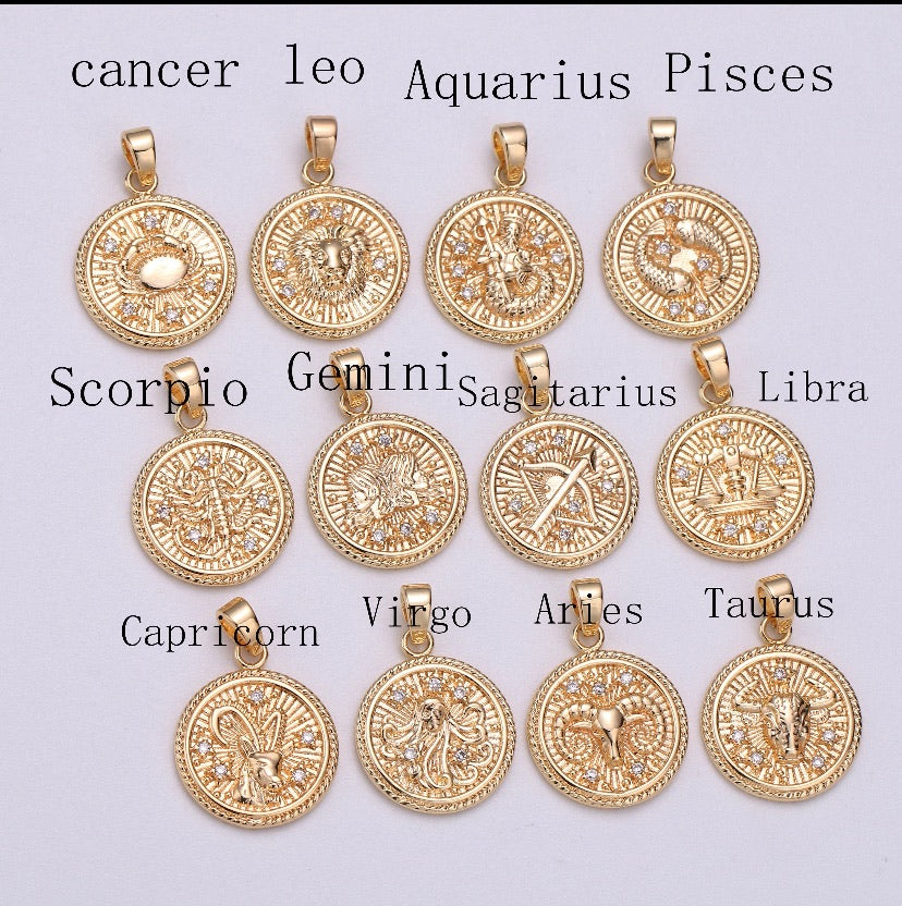 Zodiac sign necklace “CUSTOM ORDER UP TO 2 WKS SHIPPING TIME”