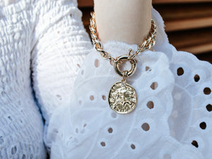 Gold coin bracelet